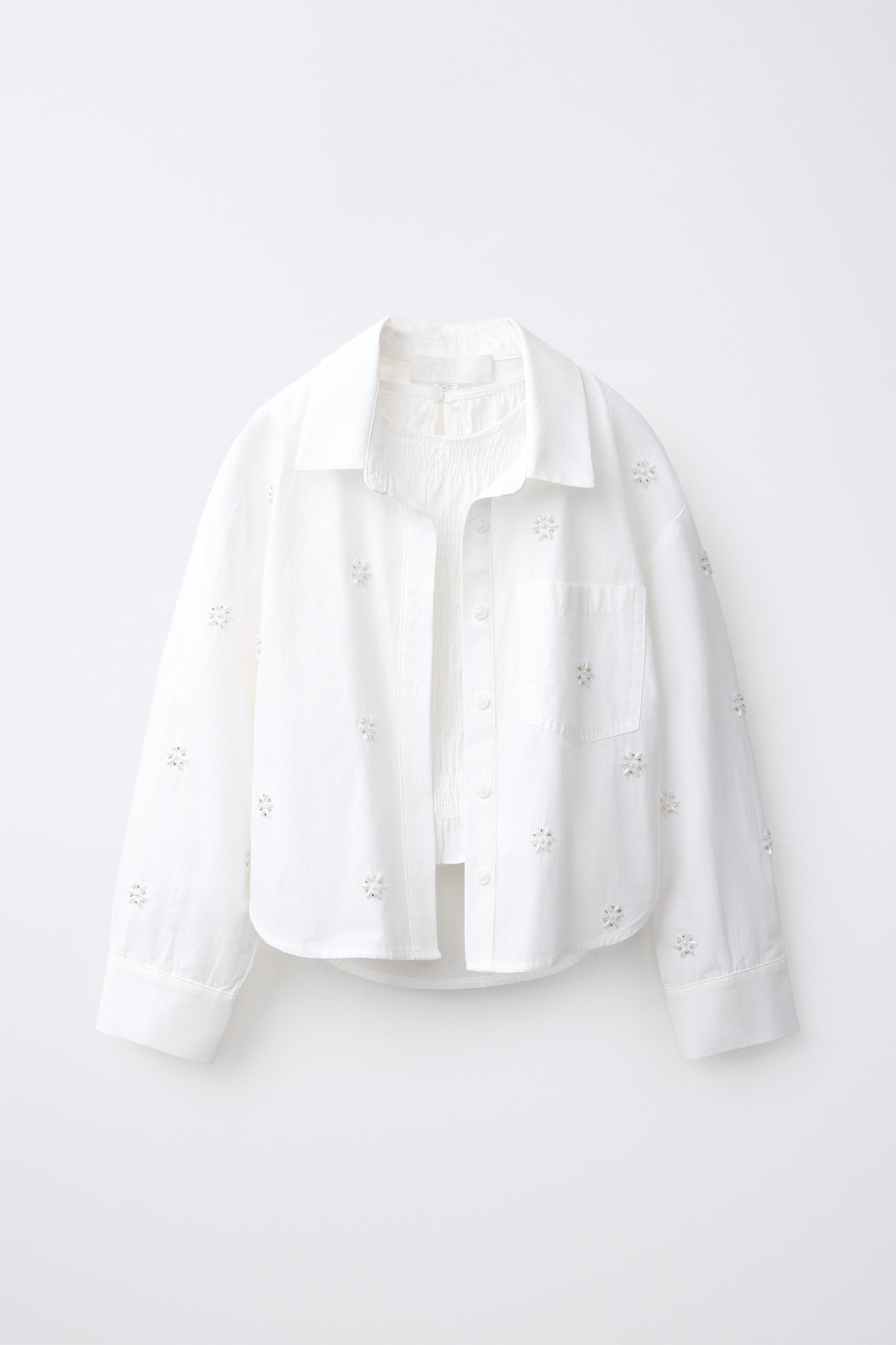 PACK CHEMISE ET TOP FRONCÉ À RAYURES AVEC DÉCOR FANTAISIE